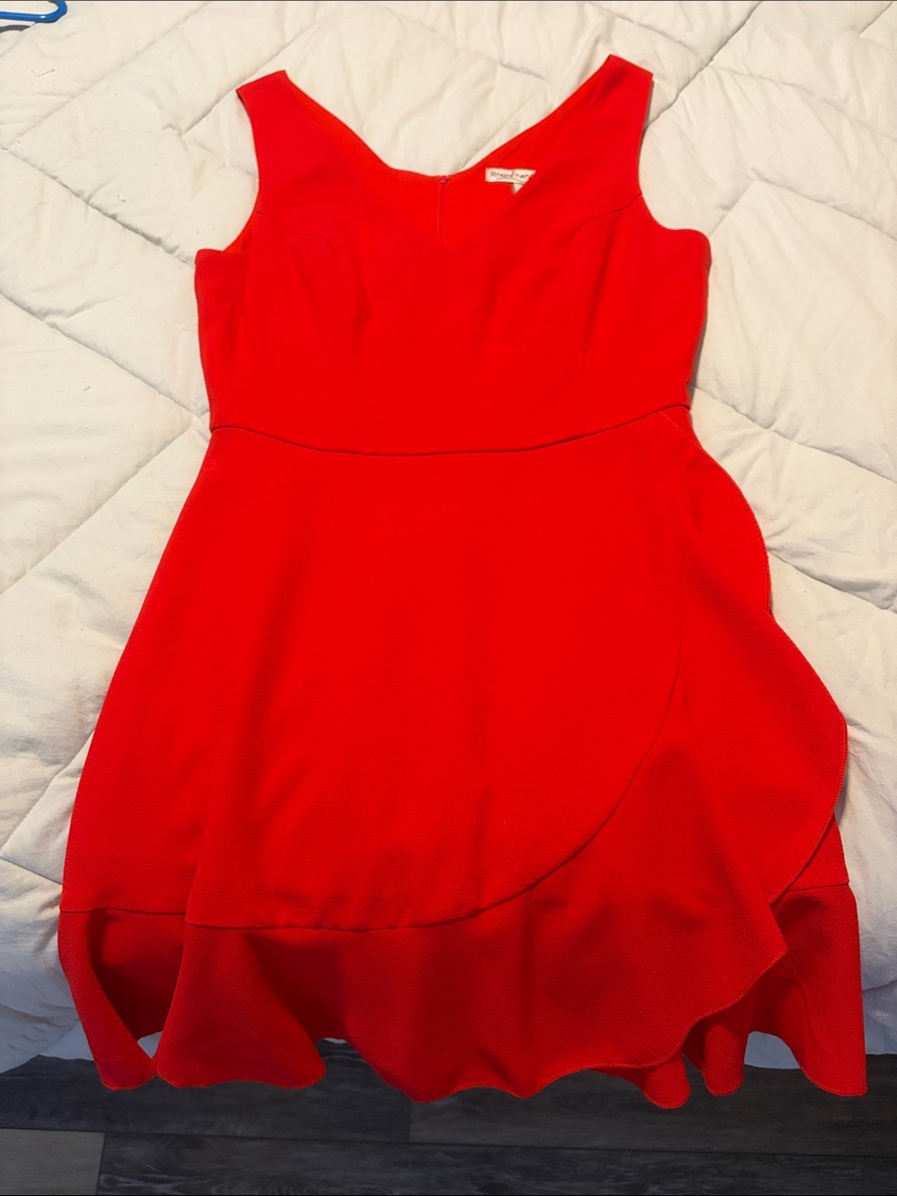Xtraordinary Red Sleeveless Ruffle-Hem Mini Dress